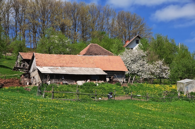 Small house in a village in Serbia, Balkan mountains