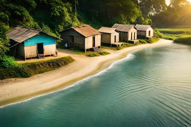 small houses by the sea