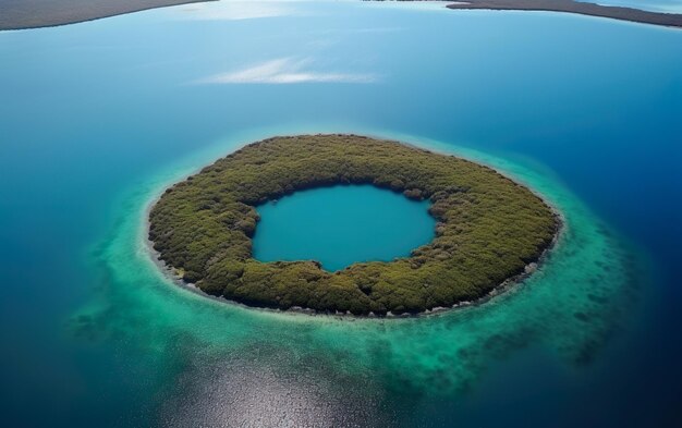 海の真ん中にある小さな島