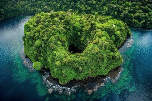 Photo small island in the middle of the ocean