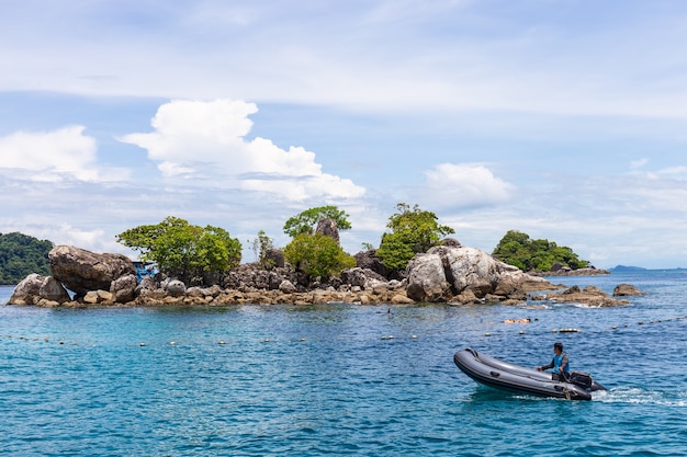 A small island in the middle of the sea