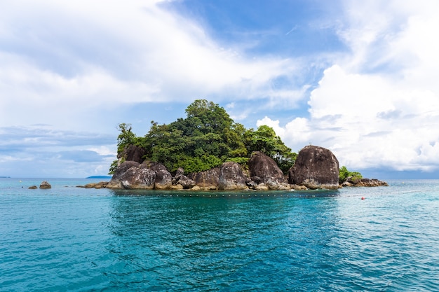 A small island in the middle of the sea