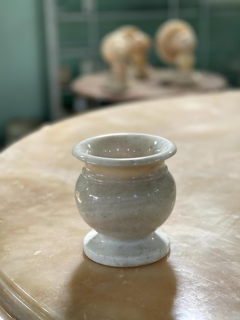 small jar made of marble