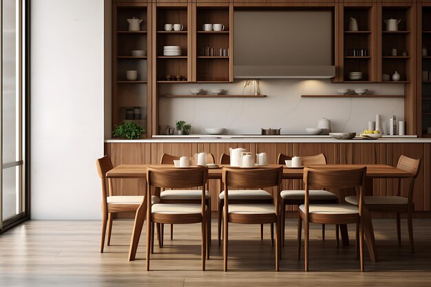 Photo small kitchen space interior design 3d rendering