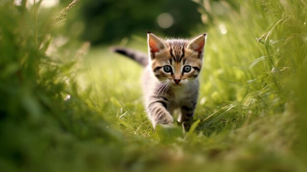 small_kitten_running_around_in_the_grass_in_the_style