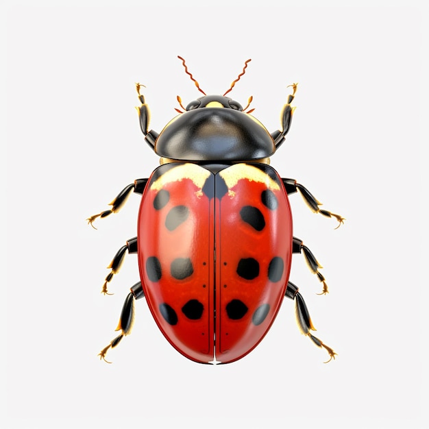 A small ladybug on white background