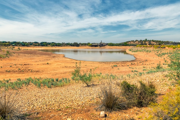 Photo small lake view in game reserve in south africa