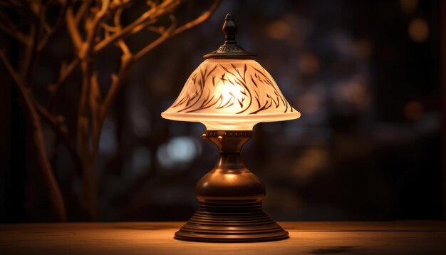 Small lamp on white background in closeup