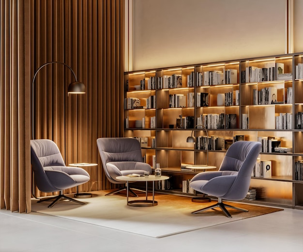small library area in airport lounge