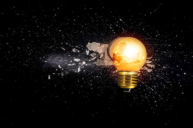 Small light bulb exploding