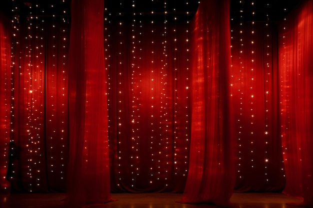 Small lights and red gauze