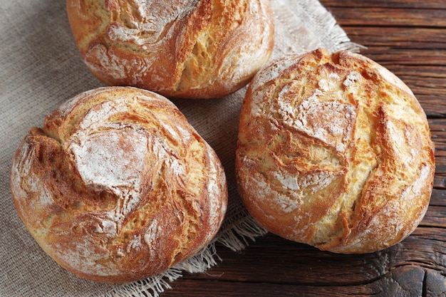 Photo small loaves of bread