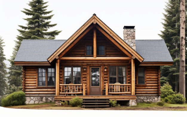 Small Log Cabin With Porch and Swing