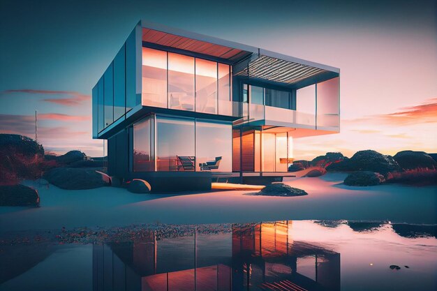 Small luxury modern beach housegenerative ai