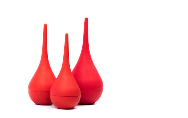 Small, medium and big size of red syringe ball