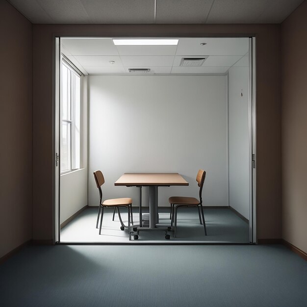 Photo small meeting room with no one generated by ai