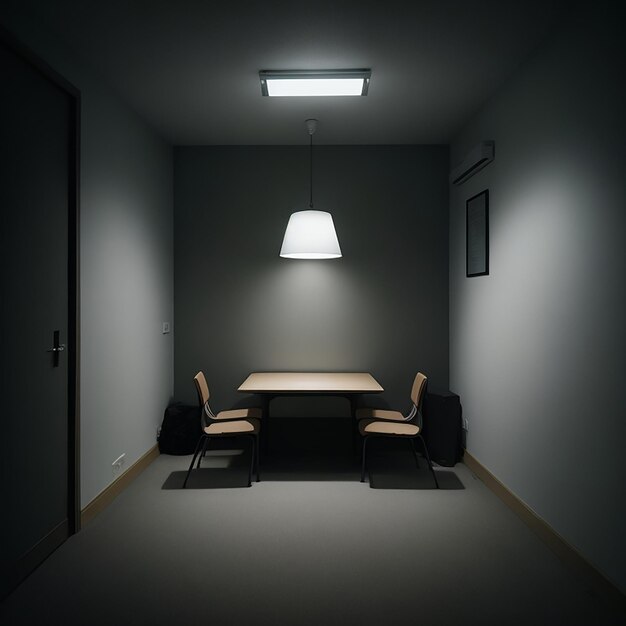 Небольшой зал для встреч без никого со светом, генерируемым ИИ