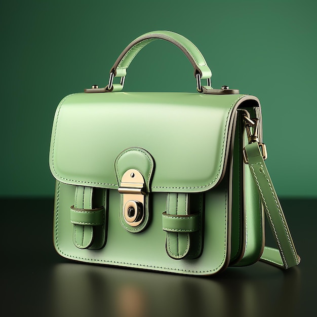 Small men's handbag on a green background mock ups