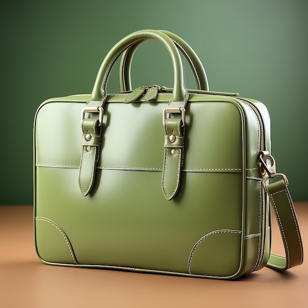 small men's handbag on a green background Mock ups