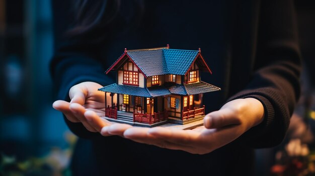 small miniature house in hand