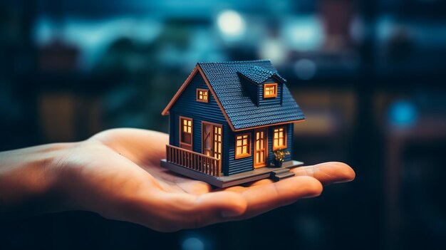 small miniature house in hand