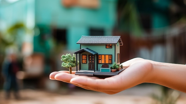 small miniature house in hand