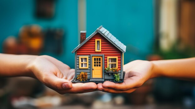 small miniature house in hand