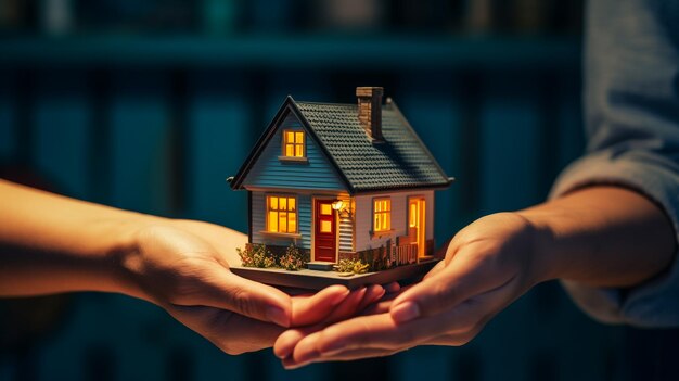 small miniature house in hand