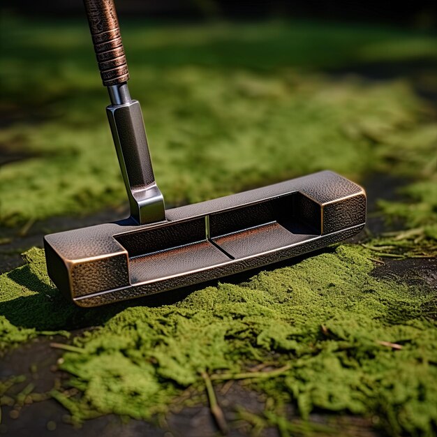 a small model of a sword is on a piece of wood