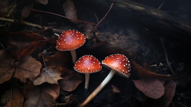 small mushrooms macro nature forest strong increase