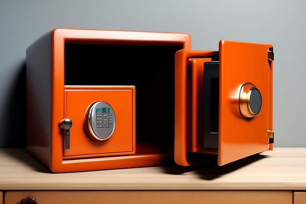 Small narrow safe for keeping money or valuables