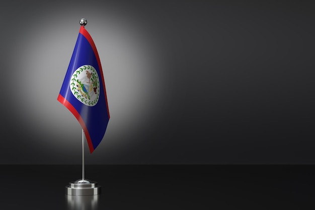 Small National Flag of the Belize on a Black Background 3d Rendering