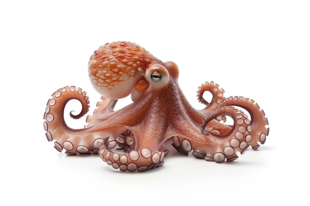 Small octopus isolated on white background octopus