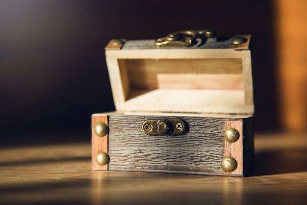 Small old chest on the table