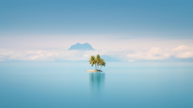 Small palapa with dry palm leaf roof on a shallow beach