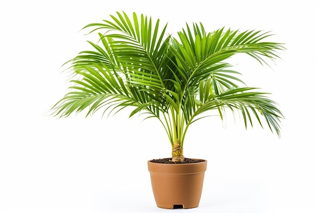 A small palm tree in a pot