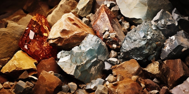 Photo a small pile of minerals extracted in a rare earth mine