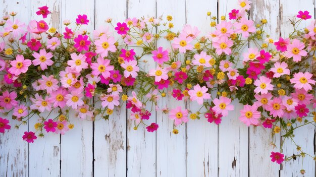 小さなピンクの花の境界