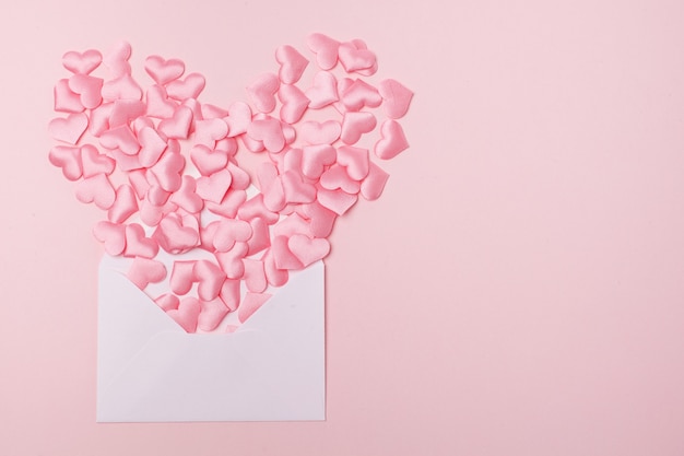 Small pink hearts with envelope