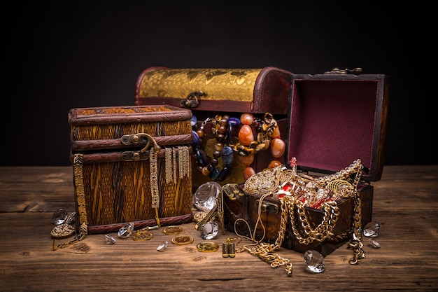 Photo small pirate treasure chest