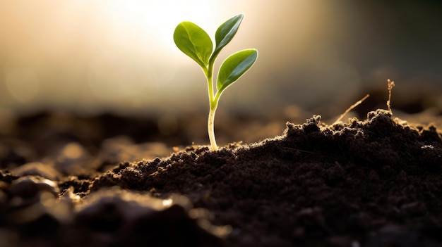 A small plant is knocked out of the soil