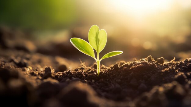 小さな植物が土から抜かれます