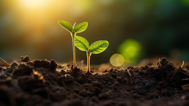 小さな植物が土から抜かれます