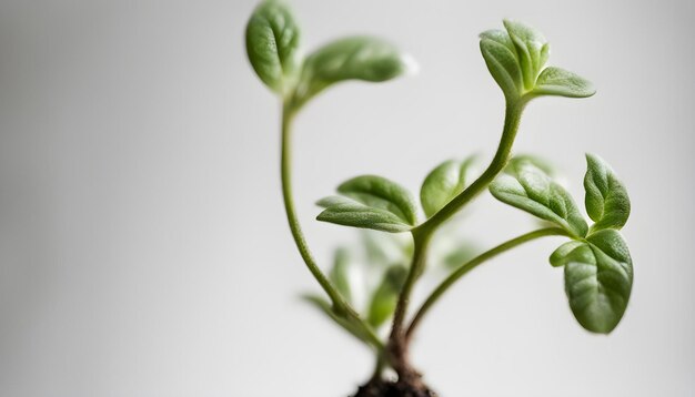 写真 白い背景の上の小さな植物