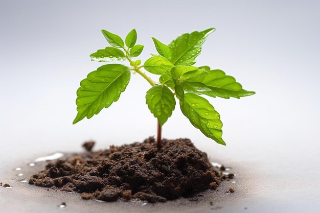 A small plant sprouting out of the ground