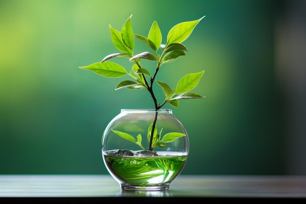 a small plant in a vase on a table