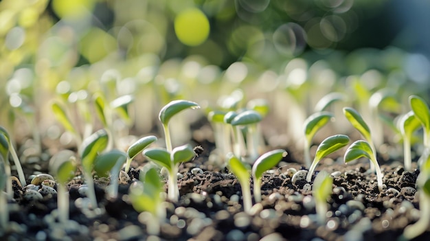 Small Plants Growing in Dirt