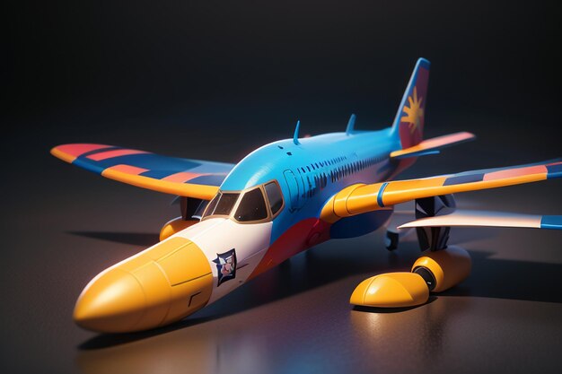 Small Private Jet Spacecraft Display Children Toy Model Aircraft Wallpaper Background Illustration