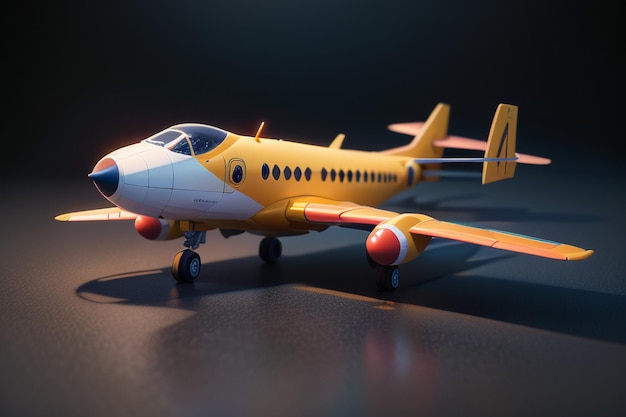 Small Private Jet Spacecraft Display Children Toy Model Aircraft Wallpaper Background Illustration