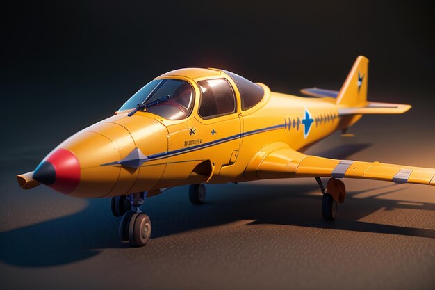 Small Private Jet Spacecraft Display Children Toy Model Aircraft Wallpaper Background Illustration